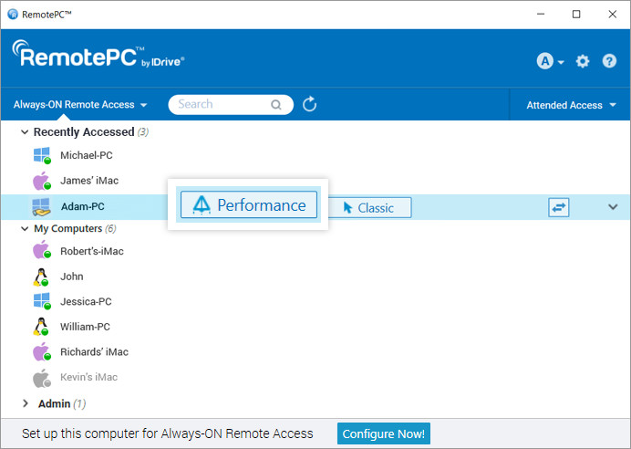 remotepc performance viewer